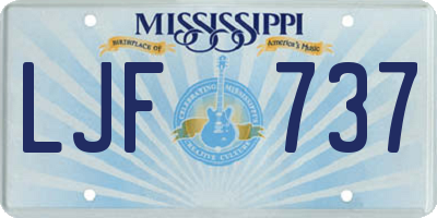 MS license plate LJF737
