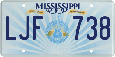 MS license plate LJF738