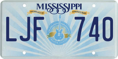 MS license plate LJF740