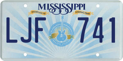 MS license plate LJF741