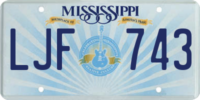 MS license plate LJF743