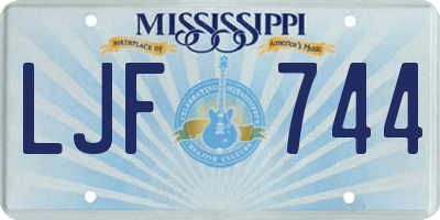 MS license plate LJF744
