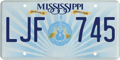 MS license plate LJF745