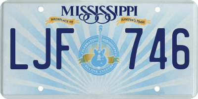 MS license plate LJF746