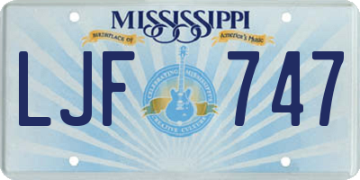 MS license plate LJF747