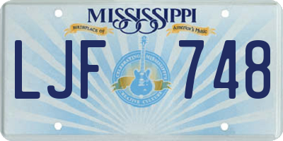 MS license plate LJF748