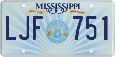 MS license plate LJF751