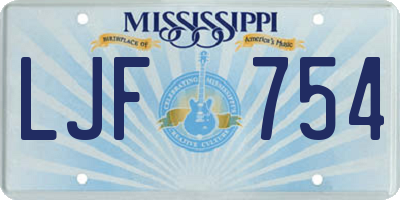 MS license plate LJF754