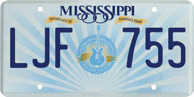 MS license plate LJF755