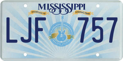 MS license plate LJF757