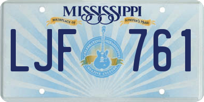 MS license plate LJF761