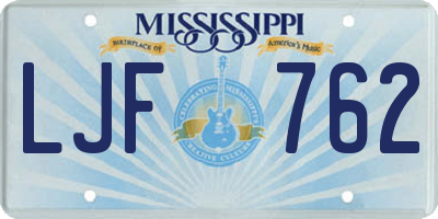MS license plate LJF762