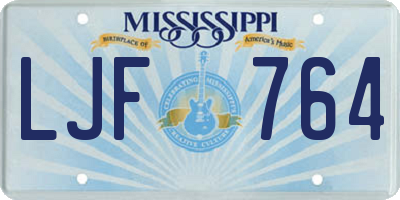 MS license plate LJF764