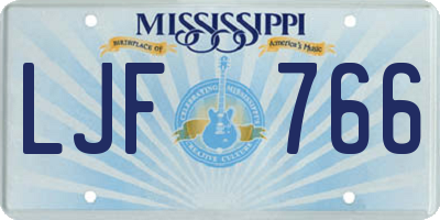 MS license plate LJF766