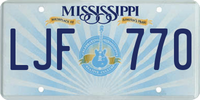 MS license plate LJF770