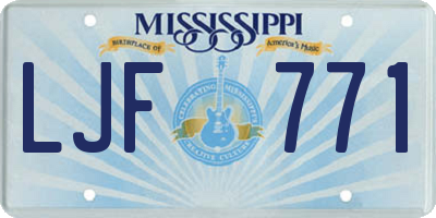 MS license plate LJF771