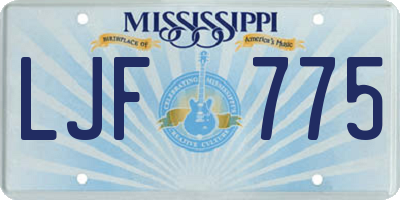 MS license plate LJF775