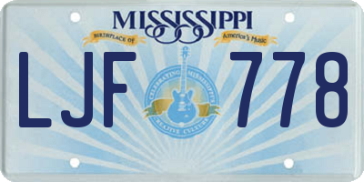 MS license plate LJF778