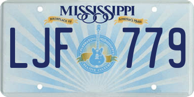 MS license plate LJF779
