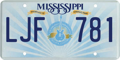 MS license plate LJF781