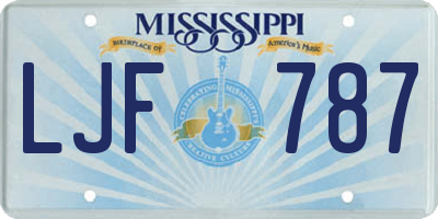 MS license plate LJF787