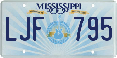 MS license plate LJF795