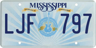 MS license plate LJF797