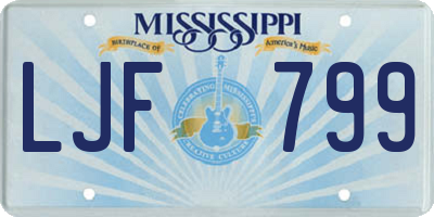 MS license plate LJF799