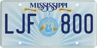 MS license plate LJF800