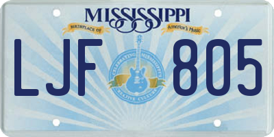 MS license plate LJF805