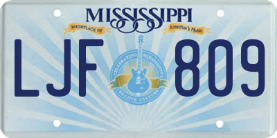 MS license plate LJF809