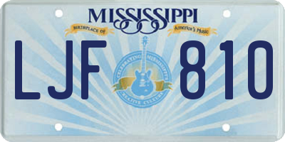 MS license plate LJF810