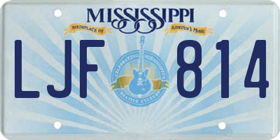 MS license plate LJF814
