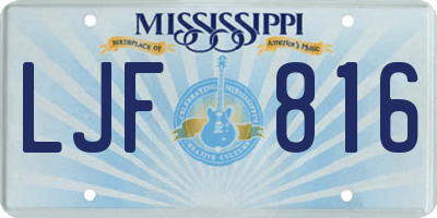 MS license plate LJF816
