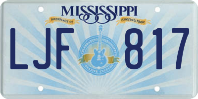 MS license plate LJF817