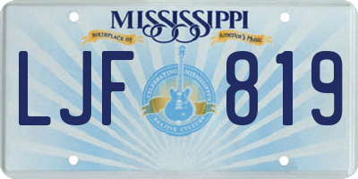 MS license plate LJF819