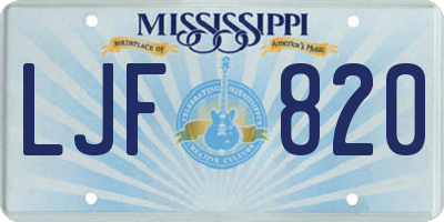 MS license plate LJF820