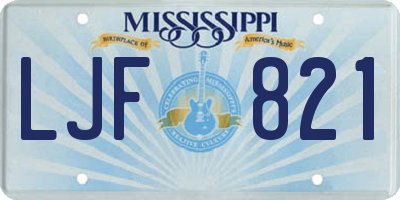 MS license plate LJF821
