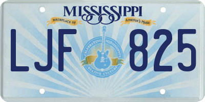 MS license plate LJF825