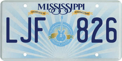 MS license plate LJF826