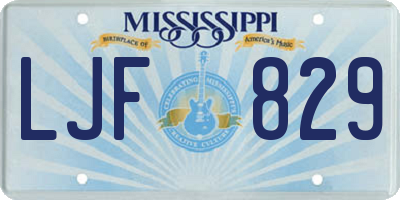 MS license plate LJF829