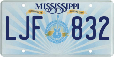 MS license plate LJF832