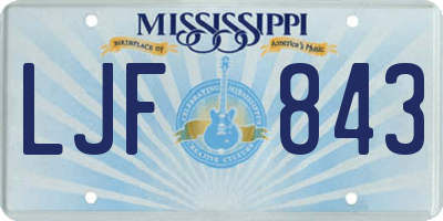 MS license plate LJF843
