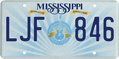 MS license plate LJF846