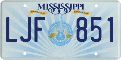 MS license plate LJF851