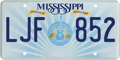 MS license plate LJF852