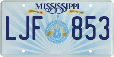 MS license plate LJF853