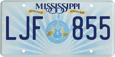 MS license plate LJF855