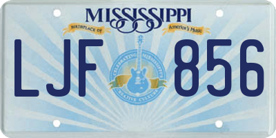 MS license plate LJF856