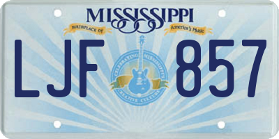 MS license plate LJF857